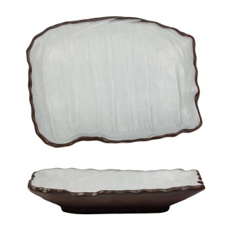 Блюдо прямоугольное 26*20 cм h3 cм 450 мл Crush White Matt New Taiga P.L. [1]