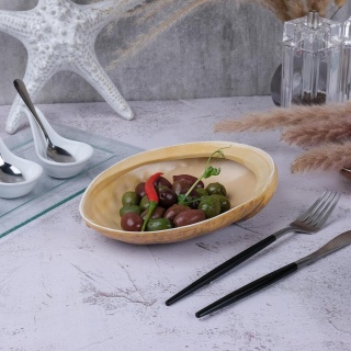 Салатник 365 мл 19*14,5 см h5 см Light Pearl Ammonite Shell Frutti di Mare P.L. [1]