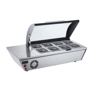 Витрина холодильная Koreco RTW 67L1 для ингредиентов 8*GN1/6 - 100 мм с передаточным столом