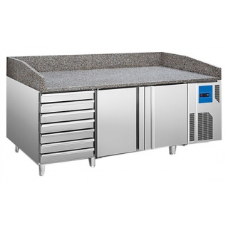Стол для пиццы c 2 дверьми для формата 60*40 см и 7 ящиками Koreco SPZ 2610 WN