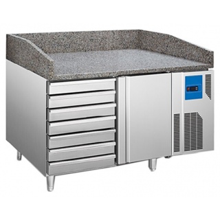Стол для пиццы c 1 дверью для формата 60*40 см и 7 ящиками Koreco SPZ 1610 WN