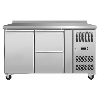 Стол холодильный Koreco GN/2100TNL1D2/W пристенный с 1 дверью GN1/1, с 2 ящиками