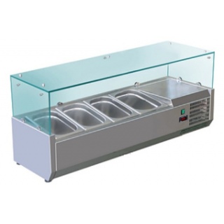 Витрина холодильная Koreco VRX 1200 395 WN для ингредиентов 4*GN1/3 -150 мм