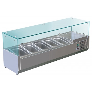 Витрина холодильная Koreco VRX 1500 380(395II) для ингредиентов 5*GN1/3 + 1*GN1/2 -150 мм